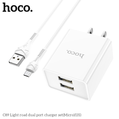 Cóc Sạc Nhanh Hoco C86 2 Cổng USB Màn Hình Led 2.4A