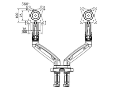Giá treo màn hình đôi đỡ được 2 màn hình North Bayou F160