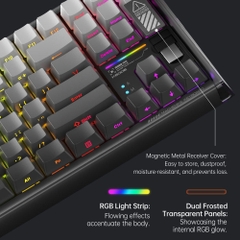 Bàn phím cơ Machenike K600E B87W Tri-mode RGB - Hàng chính hãng VN