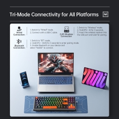 Bàn phím cơ Machenike K600E B87W Tri-mode RGB - Hàng chính hãng VN