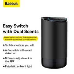 Máy Khuếch Tán Nước Hoa Khô Baseus Wisdom Car Smart Dual-port Atomized Aromatherapy Diffuser