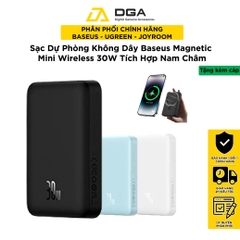 Sạc Dự Phòng Không Dây Baseus Magnetic Mini Wireless 10000mAh 30W Tích Hợp Nam Châm Fast Charge Power Bank