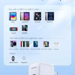 Cóc sạc Joyroom 20W TCF02 PD mini Charger-Black EU