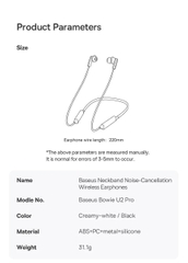 Tai Nghe Bluetooth Thể Thao U2 Pro Neckband Noise-Cancellation Wireless Earphones Bluetooth 5.2 Waterproof