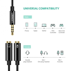 3.5mm Male to 2 Female Audio Cable Aluminum Case