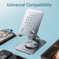 Đế giữ điện thoại, tablet máy tính bảng bằng kim loại xoay 360 độ Vention Aluminium Alloy