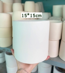 CHẬU TRỤ TRÁNG MEN TRẮNG Size 11CM, 15CM, 18CM (1 chậu), tráng men, chậu cây trong nhà, bền đẹp, Cây Tươi Nguyên CTN1458