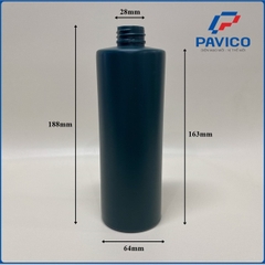 Chai HDPE 500ml dáng trụ màu xanh cổ vịt