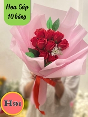 Bó hoa sáp hoa hồng vĩnh cửu H91 10 bông