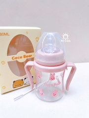 Bình tập hút uống nước, uống sữa Coco Bear 180ml cho bé