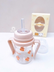 Bình tập hút uống nước, uống sữa Coco Bear 180ml cho bé