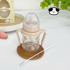 Bình tập hút uống nước, uống sữa Coco Bear 180ml cho bé