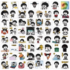 60 miếng dán meme CHÚ BÉ ĐẦU NẤM - Hình dán siêu xịn