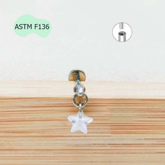 Bông tai Titan hình ngôi sao lấp lánh - 1.2*10mm