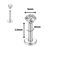 Khuyên tai đính đá nhiều size - 4 size - Thép không gỉ