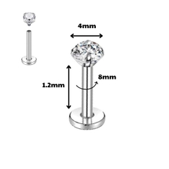 Khuyên tai đính đá nhiều size - 4 size - Thép không gỉ