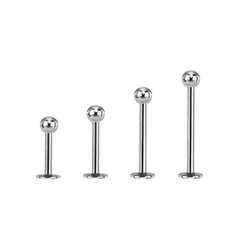 Khuyên thẳng cơ bản đầu bi màu bạc 5 size - Thép y tế
