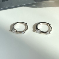 Khuyên vòng đính đá xinh - Chất liệu hợp kim - 8mm