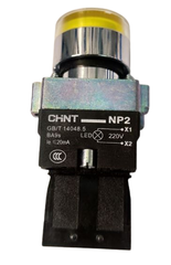 Nút nhấn nhả màu Vàng có đèn NP2-BW3561  chính hãng CHINT
