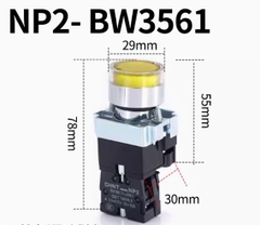 Nút nhấn nhả màu Vàng có đèn NP2-BW3561  chính hãng CHINT