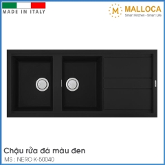 Chậu Rửa Chén Bằng Đá Malloca NERO K-50040