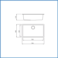 Chậu Rửa Chén Bằng Đá Malloca ZEN K-13073