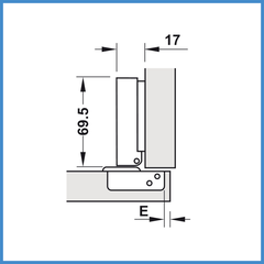 Bản Lề Trùm Ngoài Metalla SM 95º Hafele 315.08.850