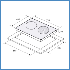 Bếp Điện Từ Âm 2 Vùng Nấu Eurosun EU-TE259Pro