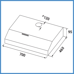 Máy Hút Mùi Cổ Điển Kaff KF-SL70KB
