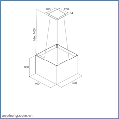 Máy Hút Mùi Đảo Malloca CONCRETE K-400BR