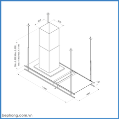 Máy Hút Mùi Đảo Malloca INDUST K140B