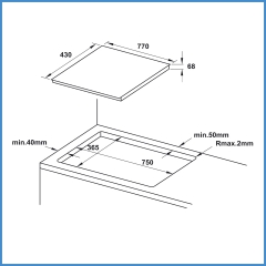 Bếp Từ 3 Vùng Nấu HC-IF77D Hafele 536.61.665