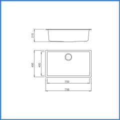 Chậu Rửa Chén Bằng Đá Malloca ZEN K-13040