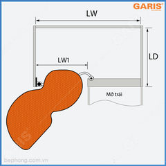 Mâm Xoay Tủ Bếp Hình Lá Garis GS03N.90L