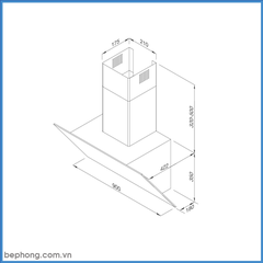 Máy Hút Mùi Áp Tường Malloca VITA V-13 GRES