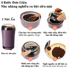 [Sale 𝟑𝟓%+🎁Quà] Máy xay hạt khô, máy xay bột ngũ cốc, cafe, xay các loại hạt cực nhanh chỉ từ 6 đến 18 giây