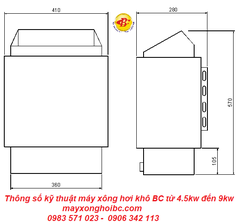 Máy xông hơi khô Bảo Châu BC8kw