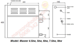 Máy xông hơi ướt master 4.5kw