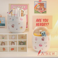 Thùng rác mini hình gấu - Sọt rác mini ngăn mùi