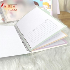 Sổ còng nhựa  - Planner - A5 - Bìa nhựa trong - Mẫu mã hoạt họa cute