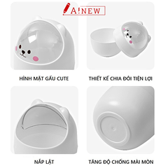 Thùng rác mini hình gấu - Sọt rác mini ngăn mùi