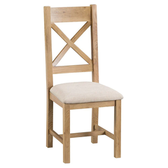 Ghế Gỗ Sồi Bọc Nệm CO-CBCF (Oak Cross Back Chair With Fabric Seat)