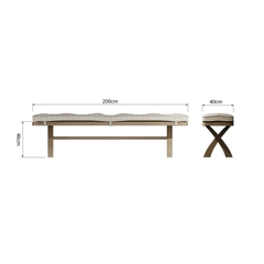 Ghế Bench Bàn Ăn 2m HO-20BEN (HO 2.0M CROSS LEGGED BENCH)