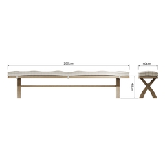 Ghế Băng Dài 2m Cho Bàn Ăn HO-25BEN (2.5M Cross Legged Bench)