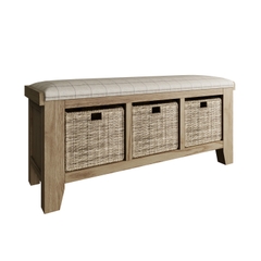 Ghế Ngồi Mang Giầy Có Giỏ Cói HO-HB (Hall Bench)