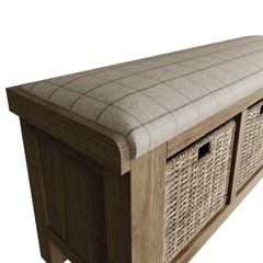 Ghế Ngồi Mang Giầy Có Giỏ Cói HO-HB (Hall Bench)