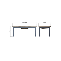 Bàn Ăn Mở Rộng 1.8m-2.3m HOP-18BET-B (Extending Dining Table)