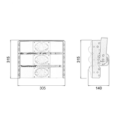 Đèn pha module COB Oem Philips - 150W (3*50w)