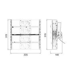 Đèn pha module COB Oem Philips - 200W (4*50w)