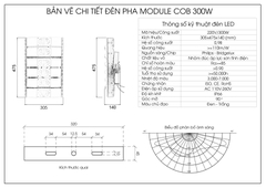Đèn pha module COB Oem Philips - 300W (6*50w)